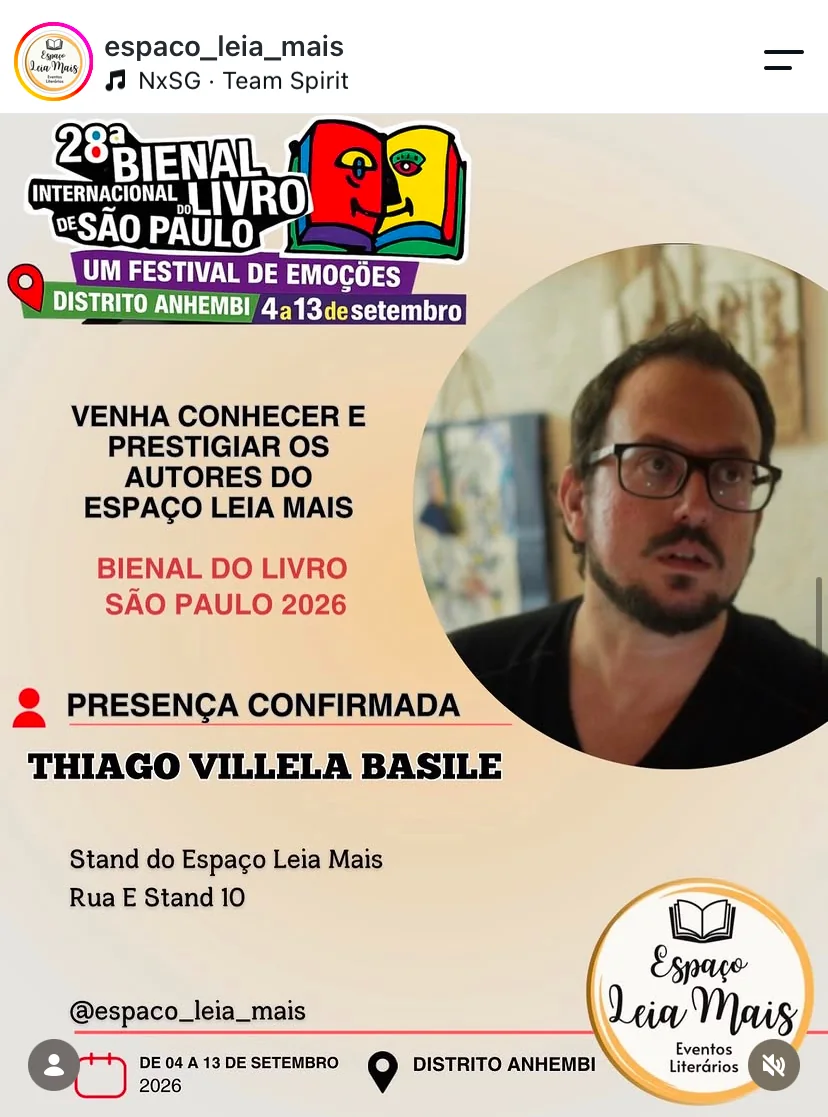 Divulgação da participação na Bienal Internacional do Livro de São Paulo 2026