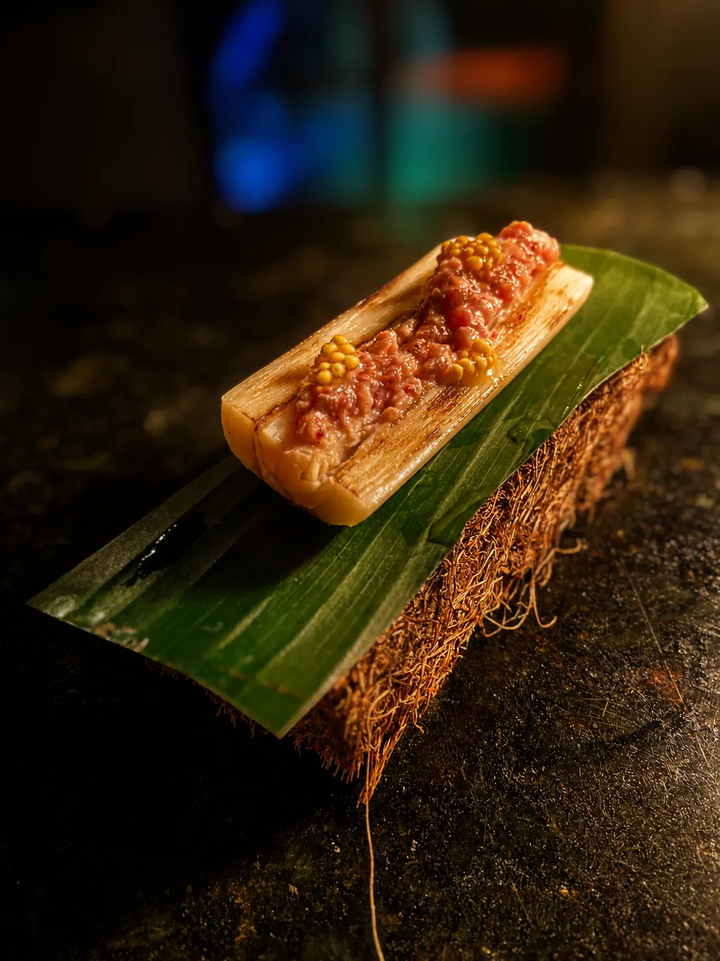 Palmito pupunha grelhado, prato do menu Primaveras de uma Vida